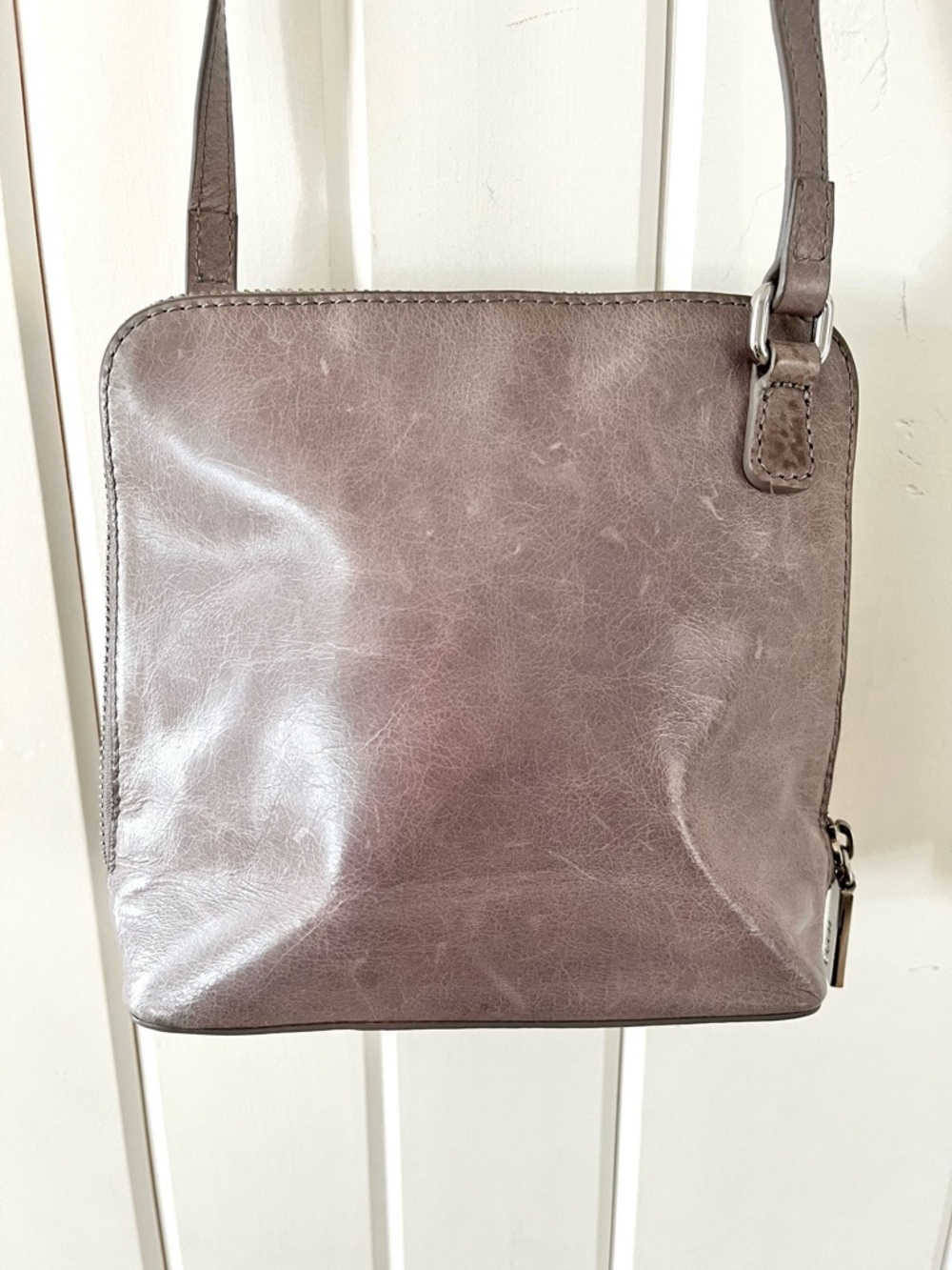 HOBO Gray Leather Crossbody Bag